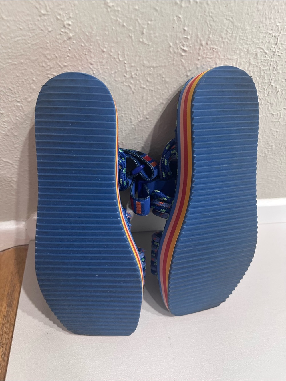 FARM Rio Blue Floral Rope Lace-Up Platform Sandals - Picture 5 of 5